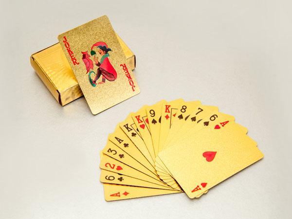 Bộ Bài Tây Mạ Vàng 52 Lá - Bộ Bài Tây Dollar, Euro, USA, Họa Tiết Mạ Vàng Cao Cấp