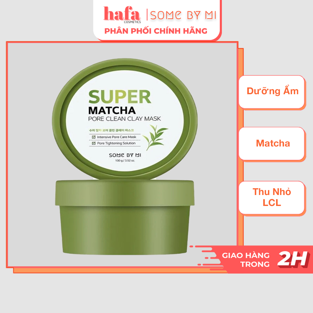 Mặt nạ đất sét Some By Mi Super Matcha Pore Clean Clay Mask 100g (loại bỏ dầu nhờn, sạch mụn đầu đen) _ Some By Mi Chính Hãng