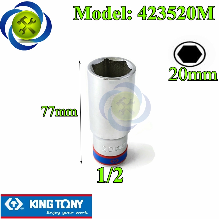 Tuýp trắng dài 20mm kingtony 423520m 1/2 loại 6 cạnh