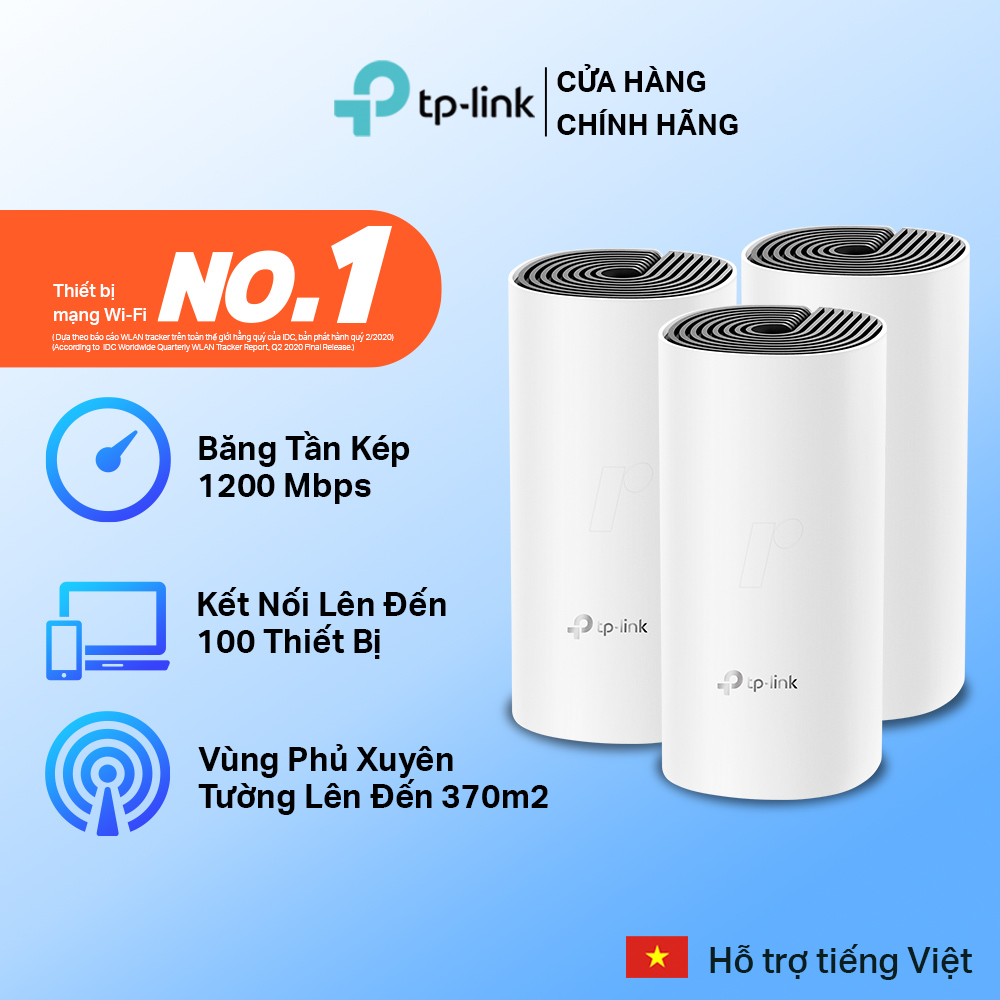 Hệ thống WiFi Mesh TP-Link Deco E4 AC1200 Dành Cho Gia Đình - Hãng phân phối chính thức