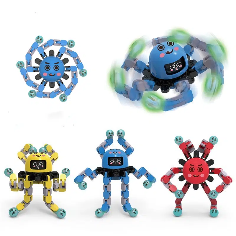 Con quay spinner robot phát sáng， con quay spinner phát sáng，Spinner con quay đồ chơi spinner giúp giảm stress