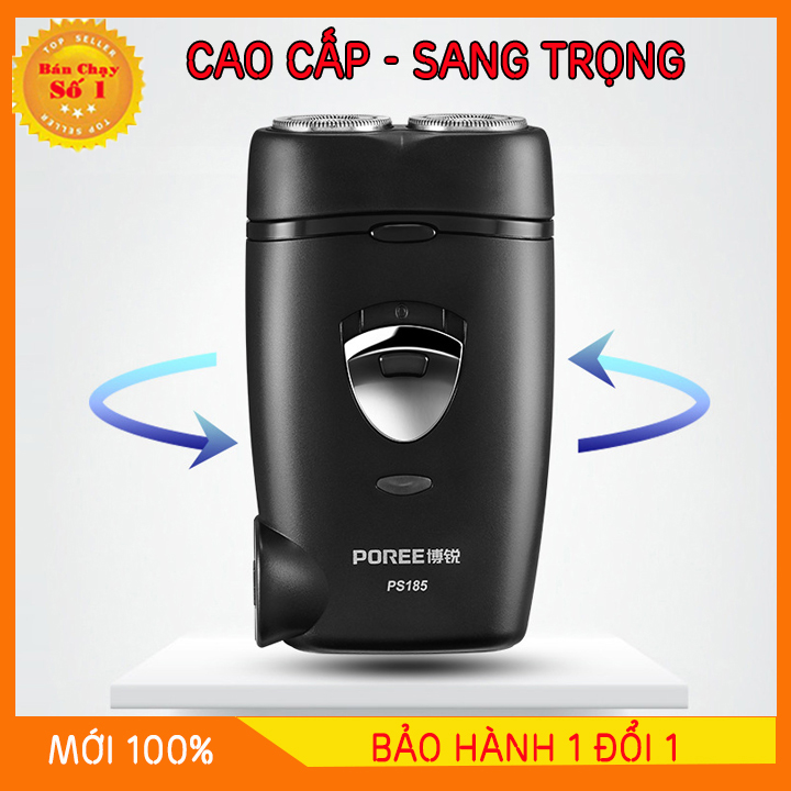Máy cạo râu POREE - 2 lưỡi kép - Thiết kế nhỏ gọn tiện dụng đi du lịch - Có thể thay lưỡi - Hàng chính hãng bảo hành 24 tháng.