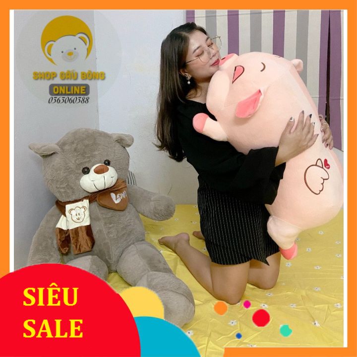 HEO MẬP SIÊU MỀM MẠI -Gấu bông heo hồng, thú nhồi bông hình con heo, gối ôm hình heo, gấu bông ôm heo mắt híp