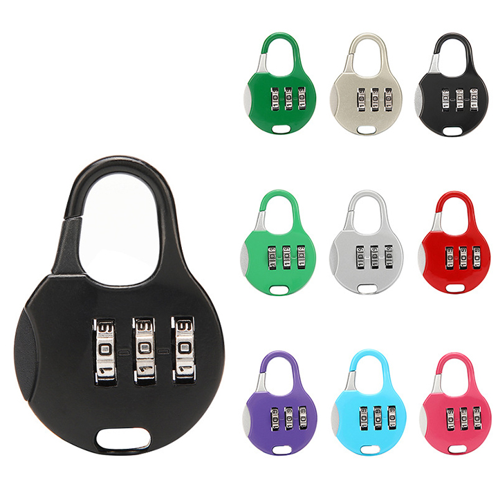 Ổ khóa số du lịch mini 3 chữ số - chống trộm mini màu đen