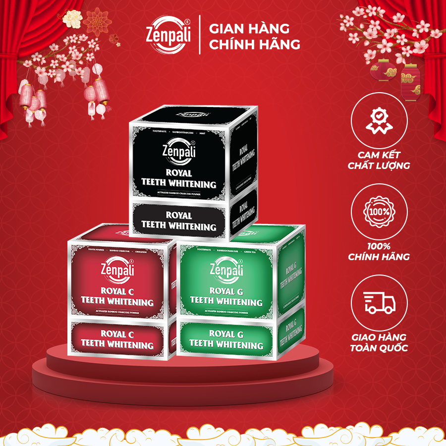 Bột than Tre Hoạt Tính Trắng Răng Royal Zenpali Trắng Răng Thiên Nhiên