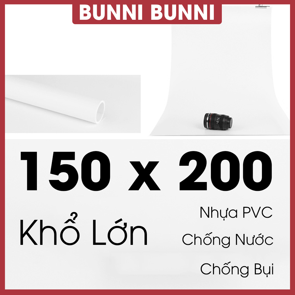 Phông nền chụp ảnh pvc 150x200 cm nhựa khổ lớn màu trắng