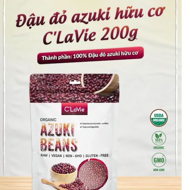 Đậu đỏ azuki hữu cơ Markal/ C'lavie organic azuki beans