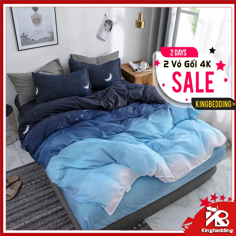 Bộ chăn ga gối m2/m4/m6/m8/2m2 set 4 món,3 món ga giường không bai xù, dễ giặt ủi - king bedding