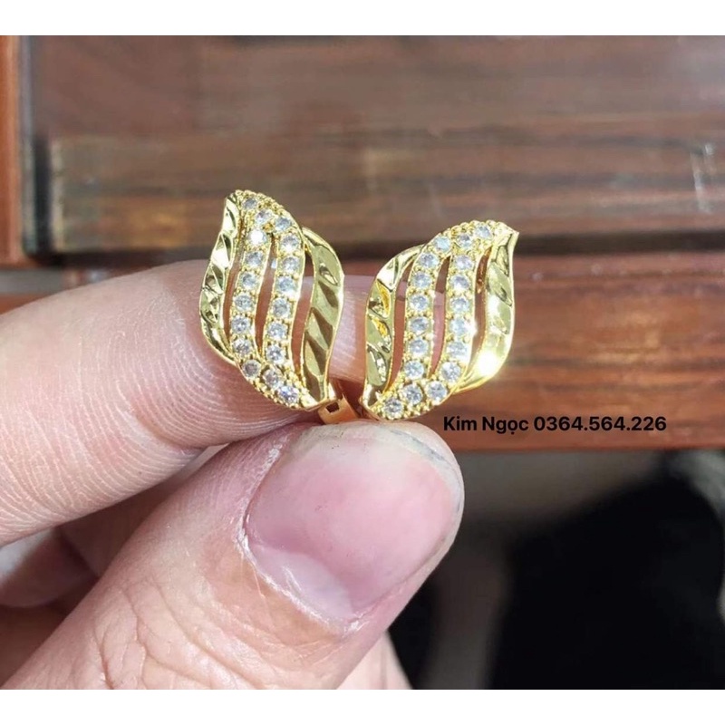 Bông tai bấm bật cao cấp mẫu mới lạ độc đáo Kim Ngọc bền đẹp sang
