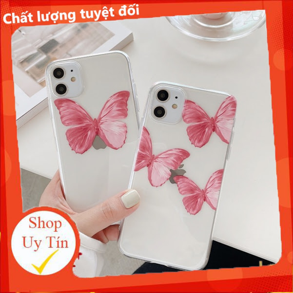 [Siêu Sale] [Có sẵn] Ốp iphone bướm hồng xinh 6plus/6splus/7plus/8plus/X/Xs/Xsmax/11/11promax