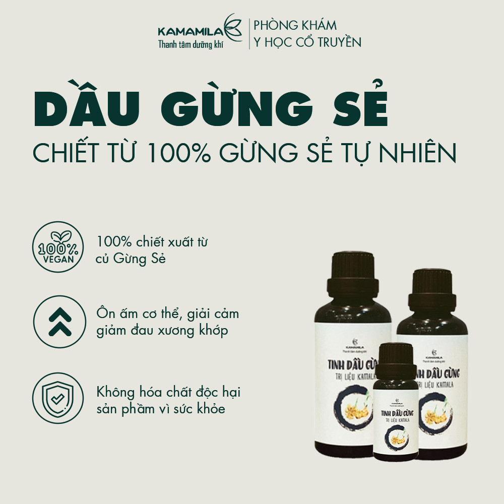 Dầu gừng massage Kamala - Hỗ trợ giảm mỡ giảm thâm vùng bụng hiệu quả cho các mẹ sau sinh giữ ấm cơ thể cho mẹ và bé - 100% từ gưng tươi