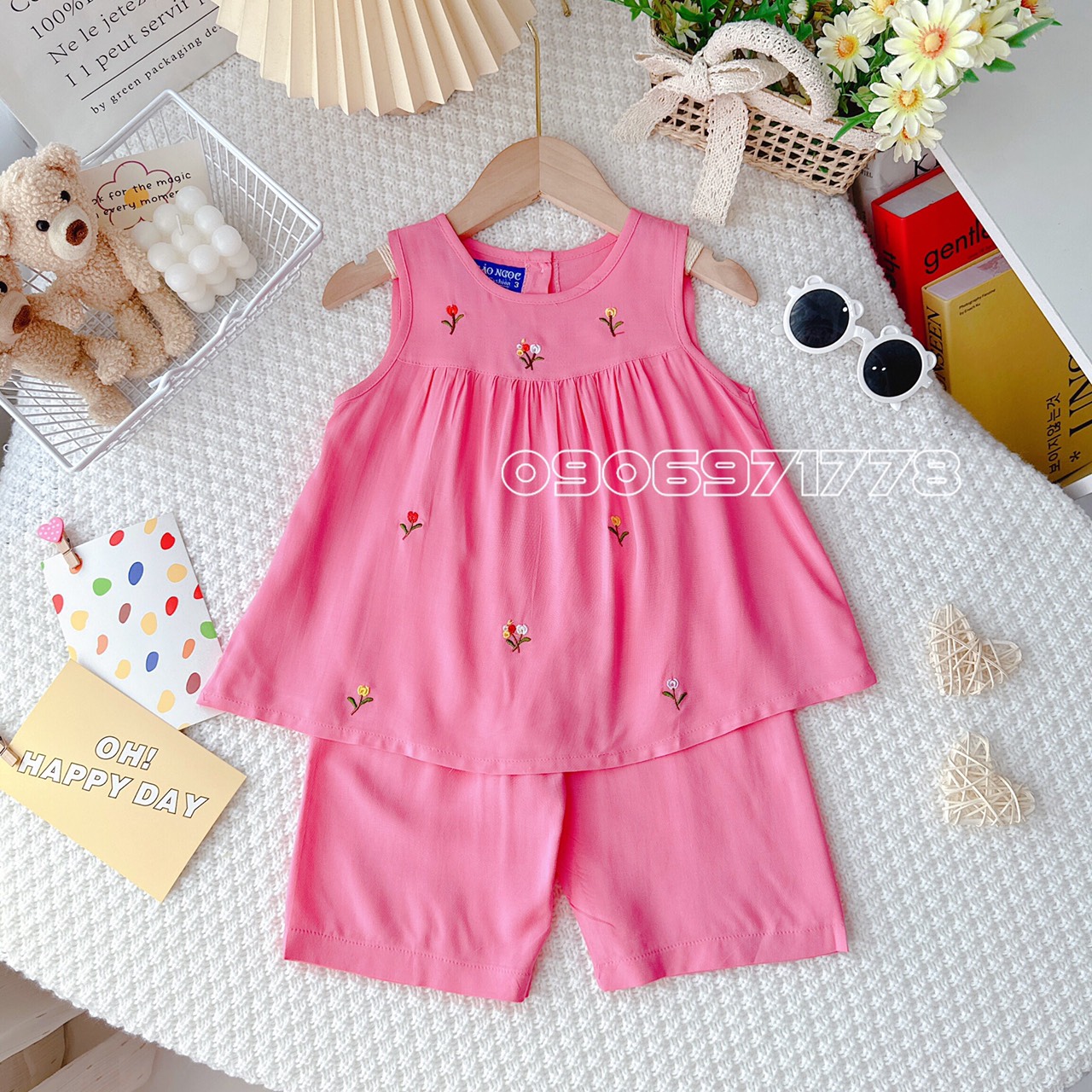 [HCM] Bộ tole lửng sát nách Thương hiệu Bảo Ngọc cho bé gái từ 7-23kg. Chất vải Việt Thắng mềm mịn, thấm hút mồ hôi cực tốt. - 3
