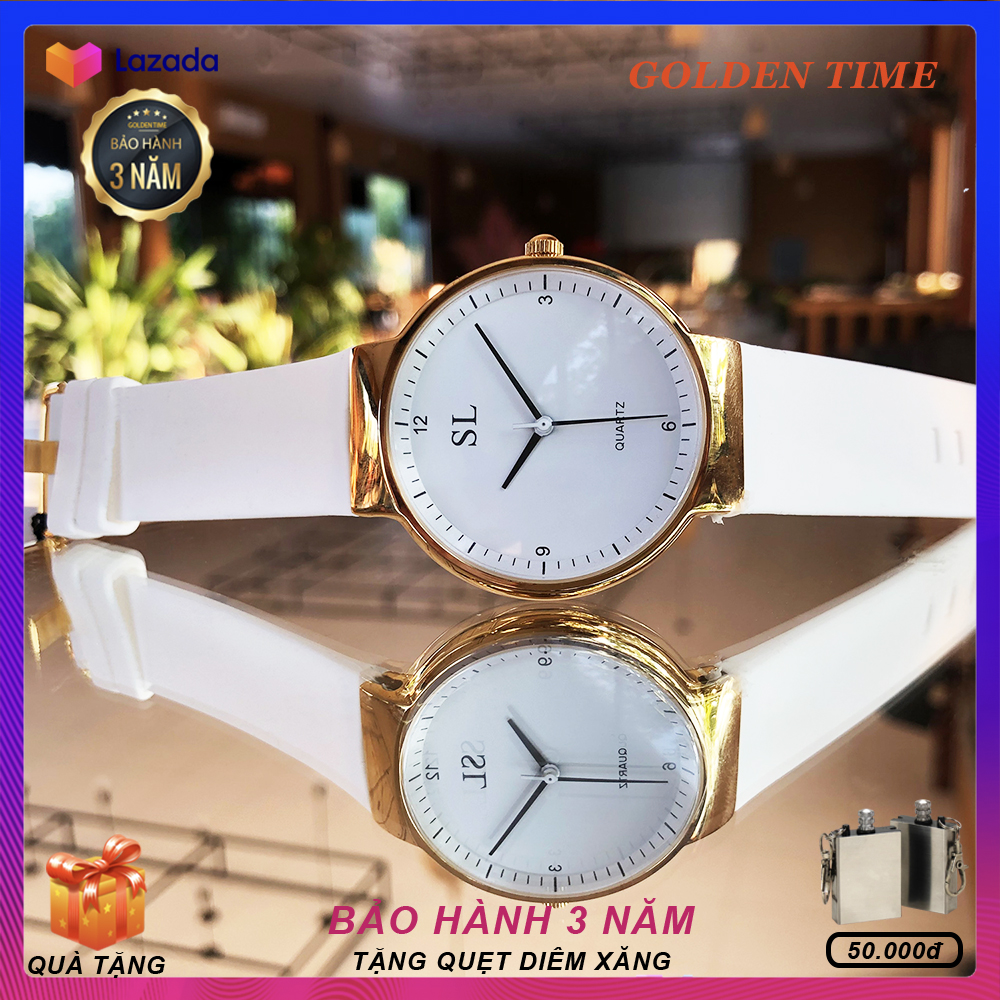 Đồng hồ Nam and Nữ SL 5290G, mặt tròn, Dây Cao su, Full hộp, thẻ bảo hành 3 năm, Mặt Sapphire chống nước, chống xước
