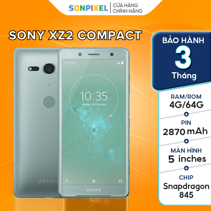 Điện thoại sony xperia xz2 compact, chip snapdragon 845, ram 4/64gb. sonpixel