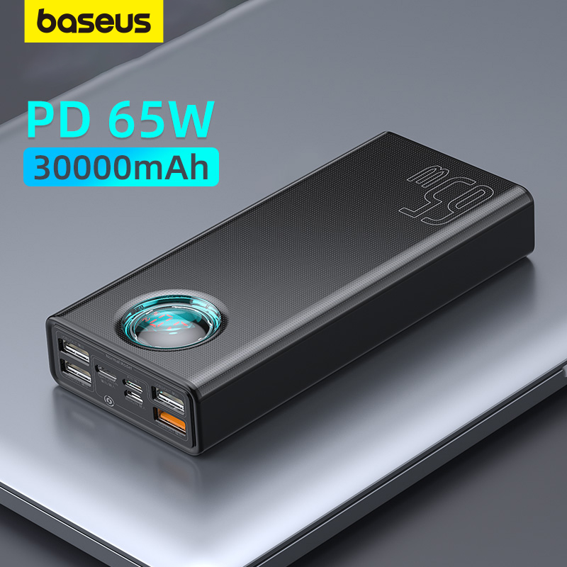 BASEUS sạc dự phòng 30000MAh Với 65W PD Sạc nhanh FCP SCP Powerbank Bộ sạc ngoài di động cho điện thoại thông minh Máy tính xách tay Máy tính bảng