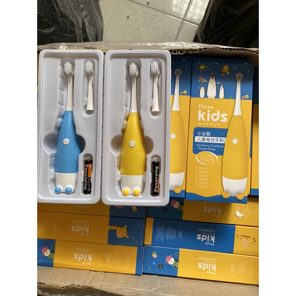 Bàn chải đánh rưng điện kids cho bé yêu - tặng kèm pin và 1 đầu bàn chải