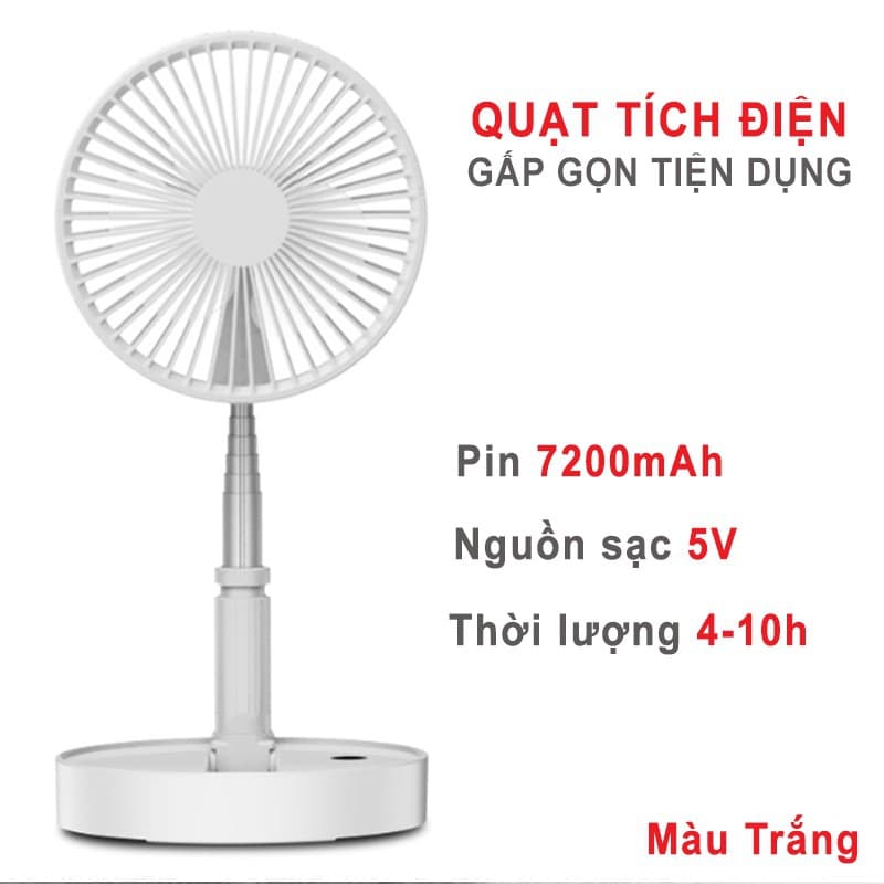 QUẠT TÍCH ĐIỆN – KÉO CAO - GẤP GỌN - PIN 7200MAH SỬ DỤNG TỪ 5 - 20 GIỜ