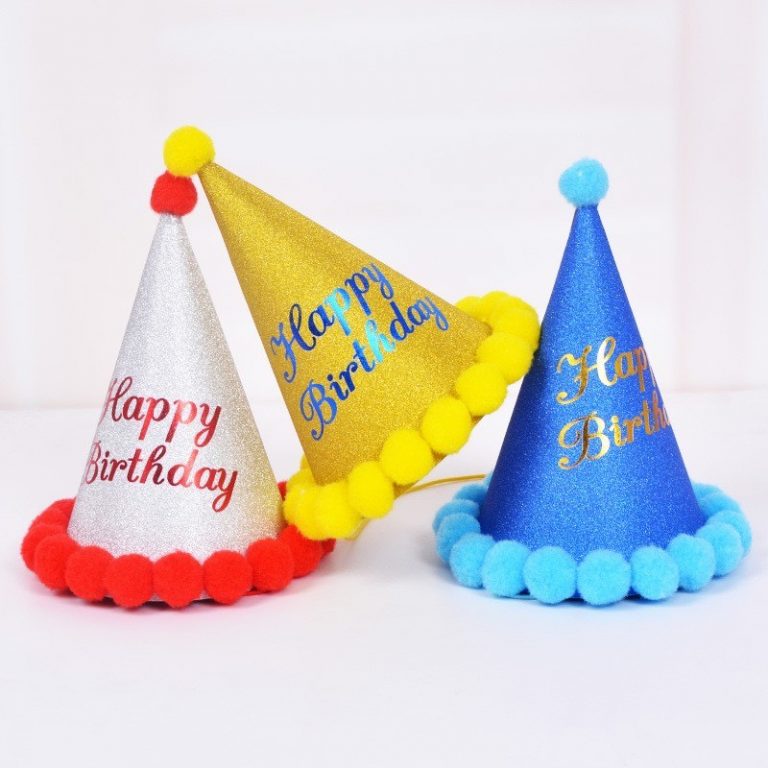 Mũ sinh nhật viền bi BIRTHDAY PARTY