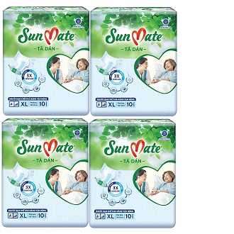 [FREESHIP] Combo 4 gói tã dán người lớn Sunmate size XL10