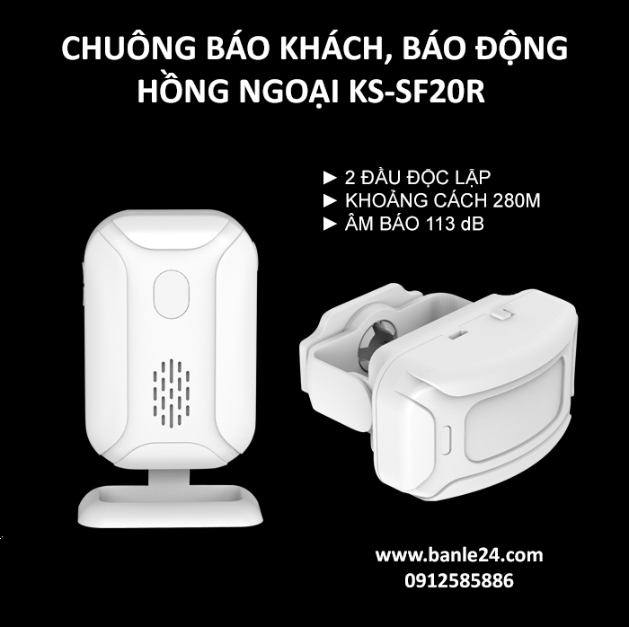 Chuông hồng ngoại báo khách, báo động chống trộm KS-SF20R