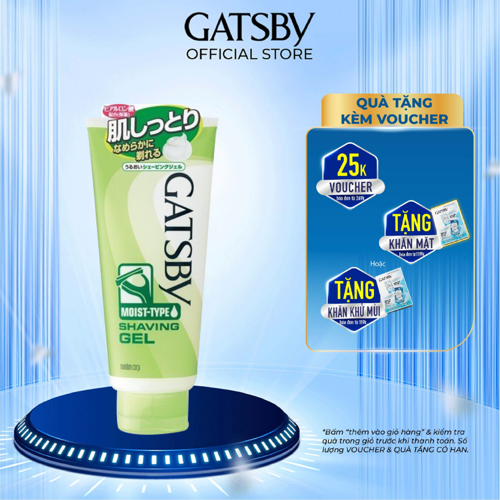 Gel Cạo Râu Dưỡng Ẩm GATSBY SHAVING GEL N MOIST-TYPE 205g