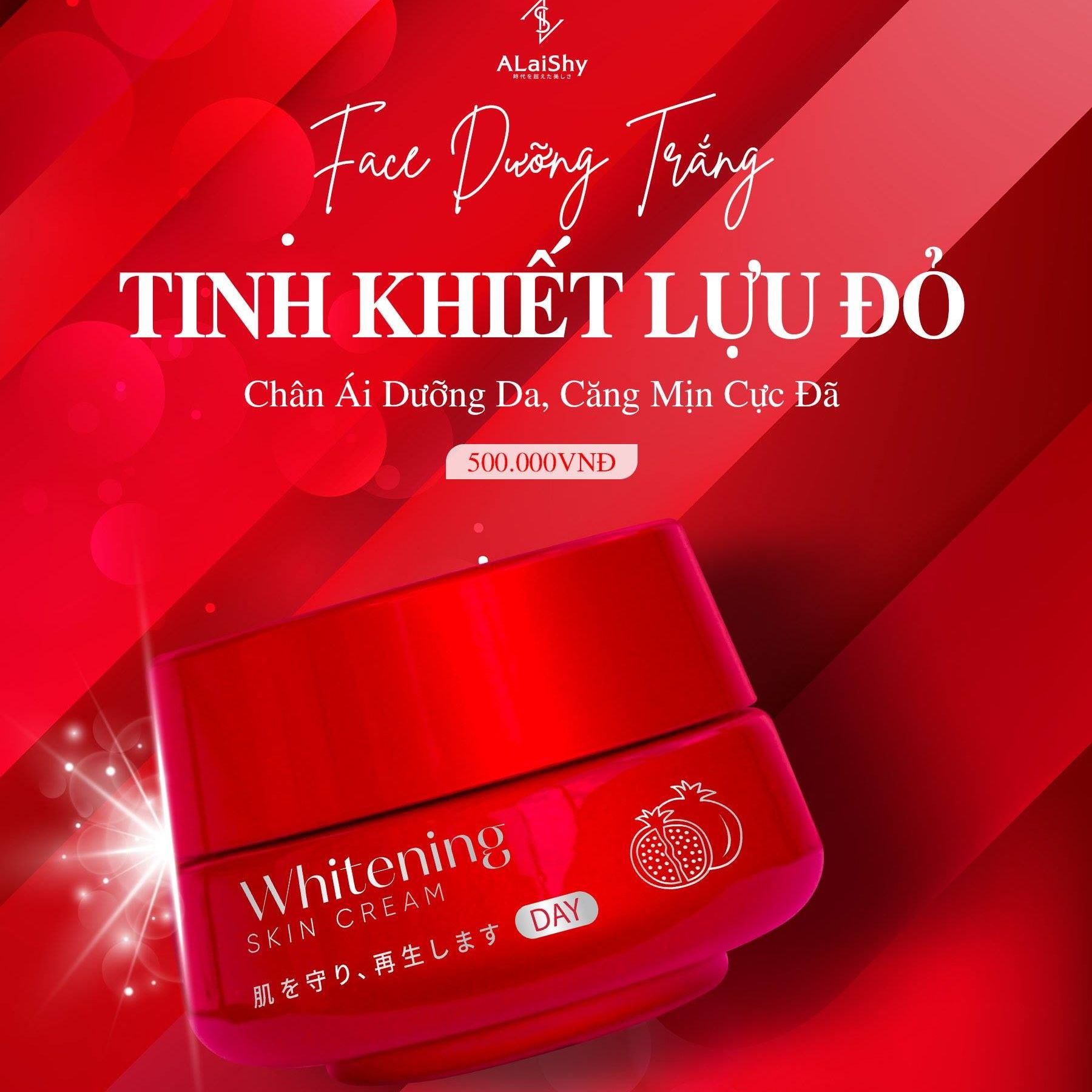 Kem Face Dưỡng Trắng Tinh Khiết Lựu Đỏ Alaishy 50g [ PHIÊN BẢN MỚI ] dưỡng ẩm bảo vệ da - ngăn ngừa lão hóa - giúp da đều màu, nền da tươi trẻ, mịn màng