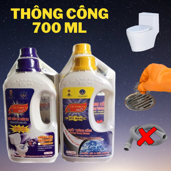 COMBO 2 CHAI Chất thông tắc đường CẦU CỐNG Siêu tốc 700ml- chai thông cống - chai thông bồn cầu cống - nước thông cầu cống - dung dịch tẩy rửa - dung dịch vệ sinh -chăm sóc nhà cửa- hóa chất thông tắc cầu cống (F)