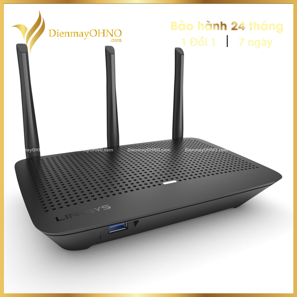 Bộ phát wifi router linksys ea7500s 3 râu xuyên tường chính hãng - thiết bị bộ cục modem router phát sóng wifi 2 băng tầng 2.4ghz 5ghz - điện máy ohno