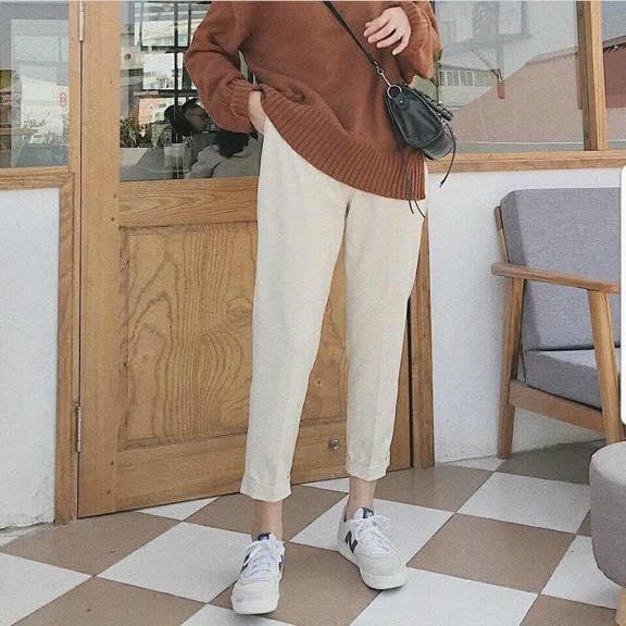 [HCM]VIDEO THẬT - quần basic pants chất kaki ( kèm hình thật và chất liệu ở phía sau )