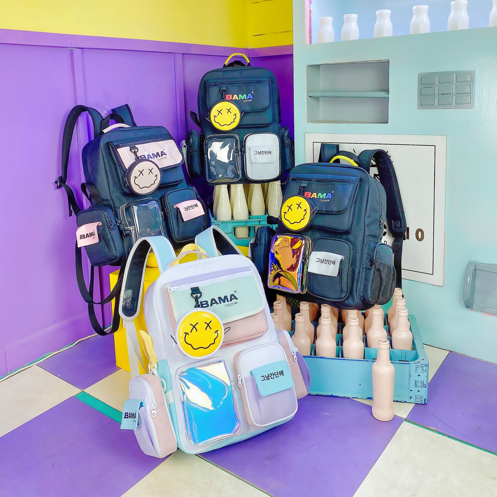 [HCM]Balo Bama 444 Backpack kèm túi tròn mini