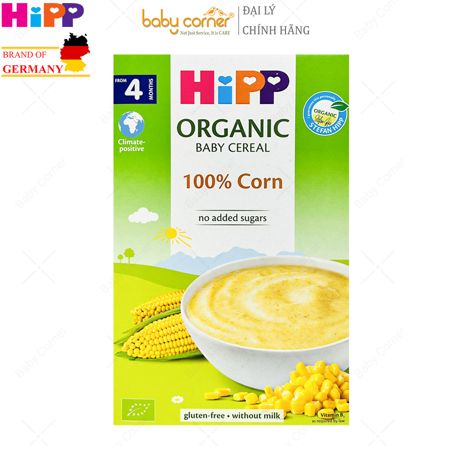 HSD 31 01 2025 Bột Ăn Dặm HiPP Organic Ngũ Cốc Bắp Non Không Chứa Sữa,