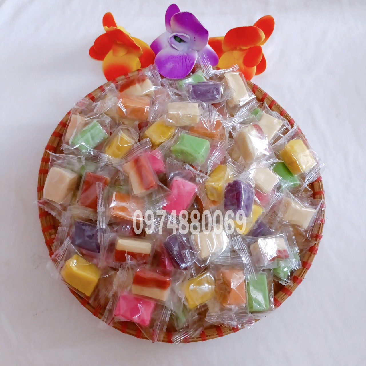 1kg Kẹo dừa sáp dẻo thập cẩm Bến Tre nhiều vị