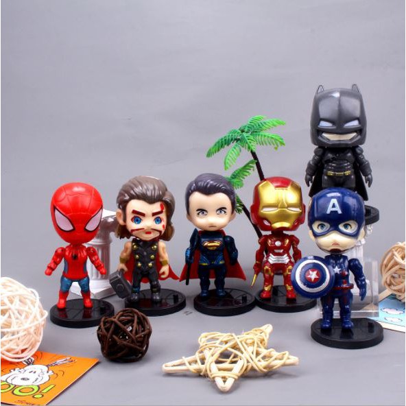 Phụ Kiện Trang Trí Bánh Sinh Nhật Bánh Kem - Set 6 Anh Hùng Mavel