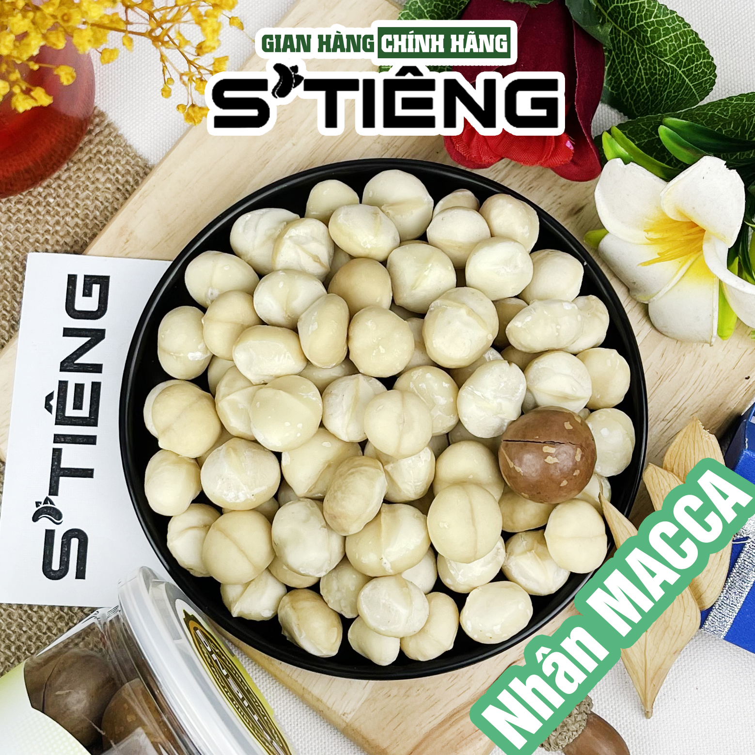 Nhân hạt macca tách sạch vỏ stieng giòn ngon