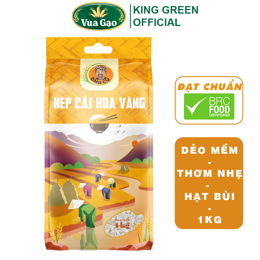 Gạo nếp cái hoa vàng ông cụ - túi 1kg