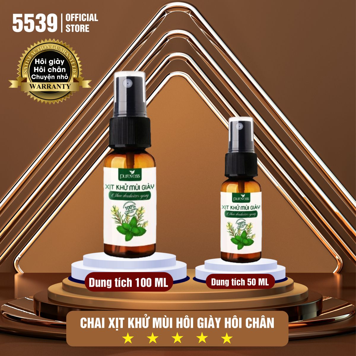 Chai xịt khử mùi giày tinh chất bạc hà the mát kết hợp tinh chất nha đam, tràm trà giúp khử mùi hôi giày hôi chân an toàn cho da - Shop 5539