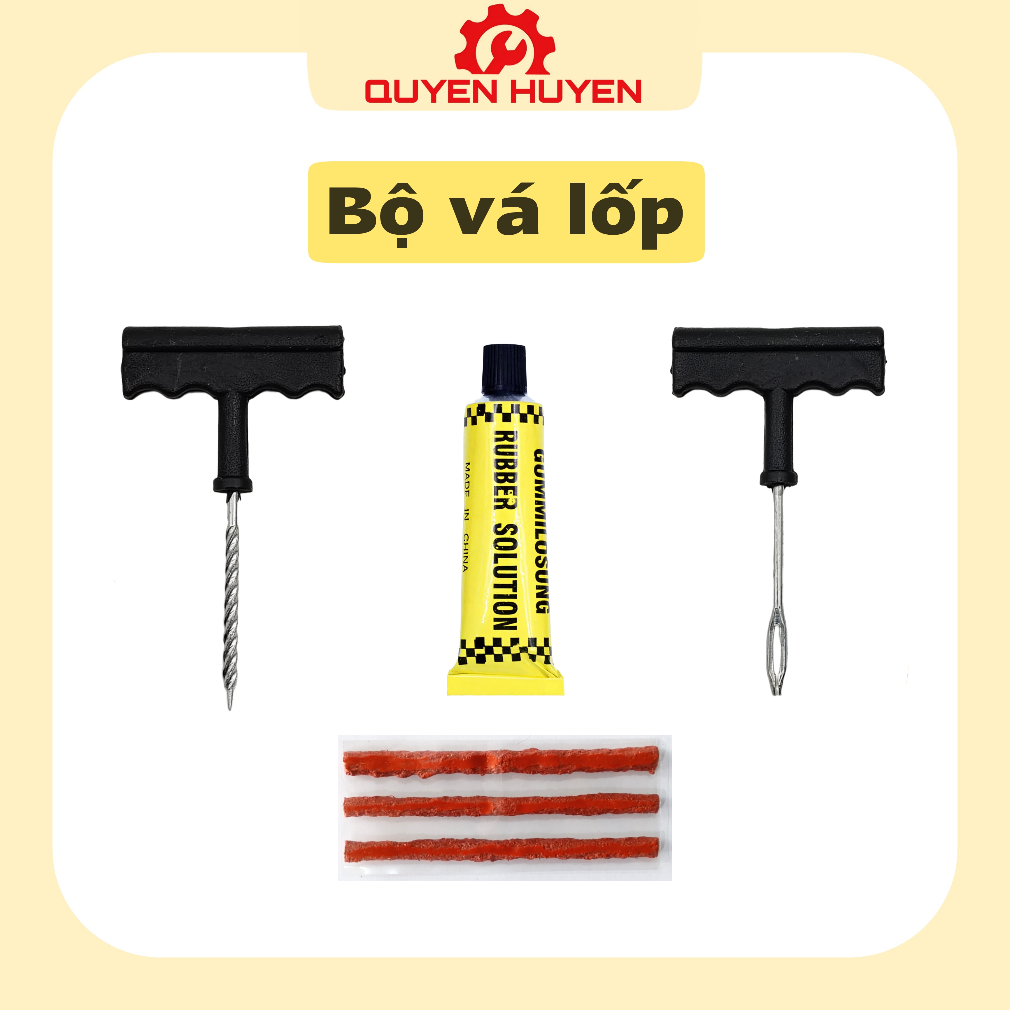 Bộ dụng cụ vá lốp khẩn cấp - Vá dùi lốp không săm dành cho Ô tô, xe máy
