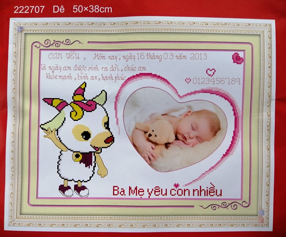 Tranh thêu chữ thập tuổi con dê 222707