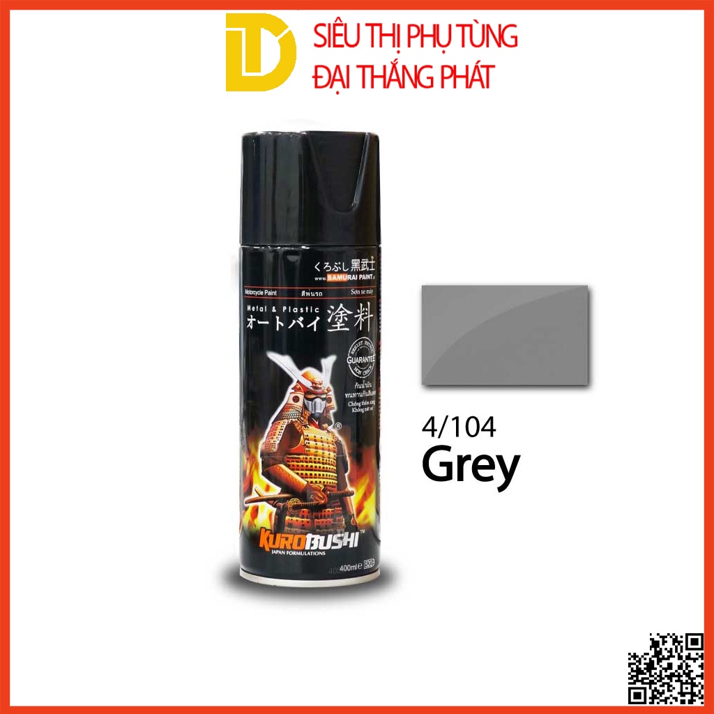 Sơn Samurai sơn xịt đủ loại màu 4/104 MÀU XÁM, sơn xịt xe máy