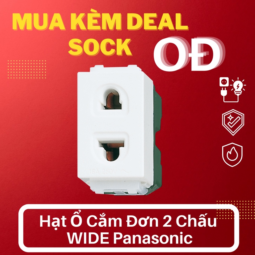 【HOT SALE】 Ổ Điện Âm Tường WEV1081SW  Ổ Cắm Điện 2 Chấu Đơn Có Màn Che Chịu Tải 16A Chống Cháy Cao Cấp