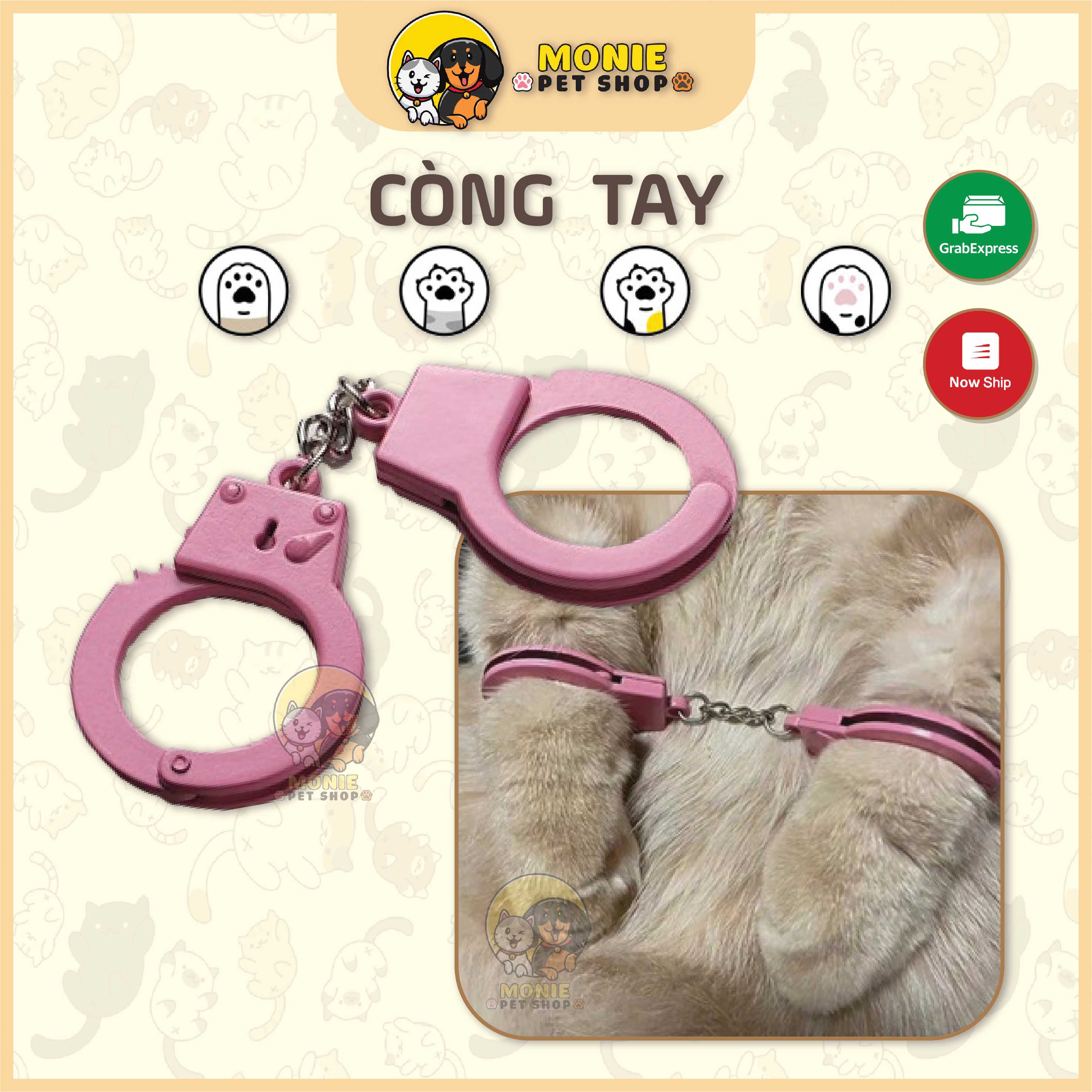 Móc khóa còng tay, Đồ chơi còng tay mèo chất liệu chắc chắn