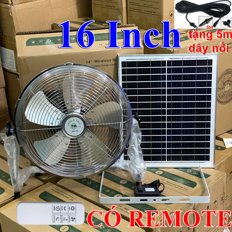 BẢO HÀNH 2 NĂM- Quạt tích điện năng lượng mặt trời  16 INCH cánh kim loại Solar Fan dạng nằm chân quỳ động cơ không chổi than 25W 27000mAh hiện phần trăm pin, 12 Chế Độ Gió