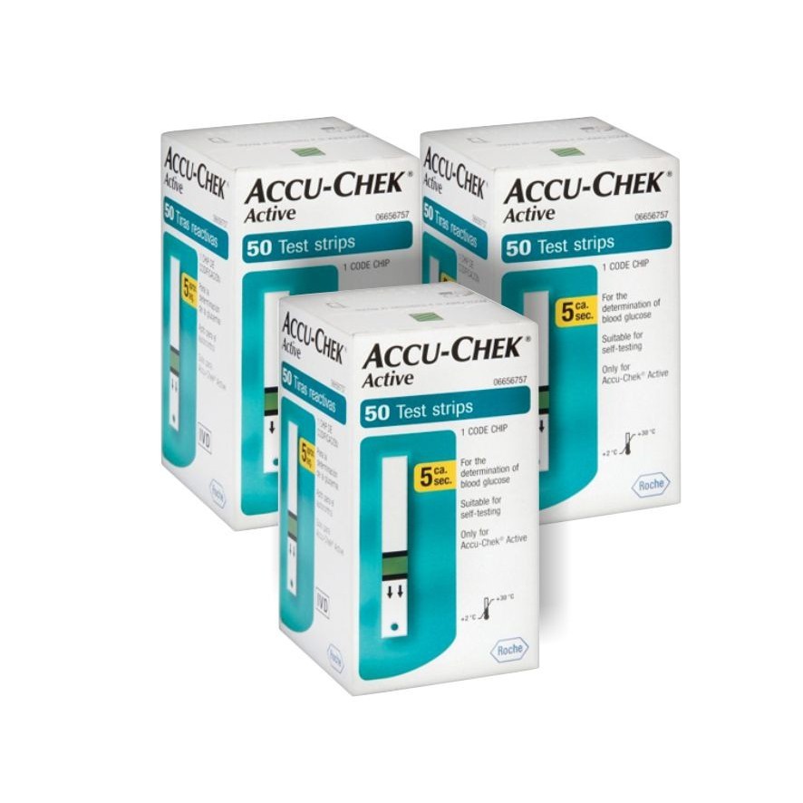 ACCU CHEK ACTIVE 25 que hoặc 50 que - Que thử đường huyết chính hãng Accu