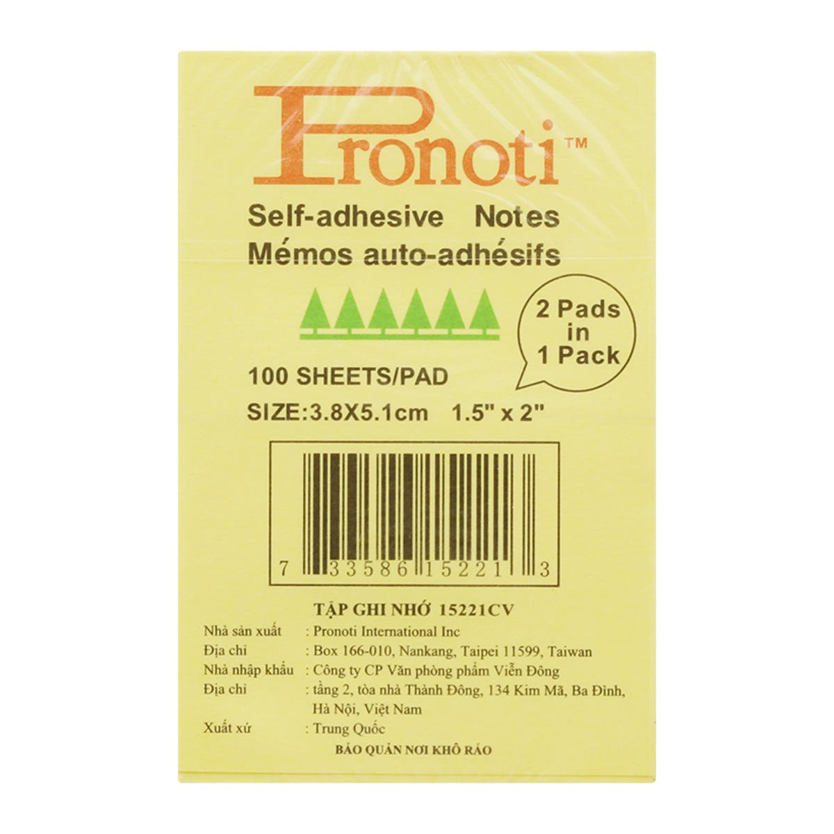 [HCM]4 xấp Giấy note vàng PRONOTI  cỡ 3x2 inch(76x49cm) hoặc 2x15 Inch (49x38cm)