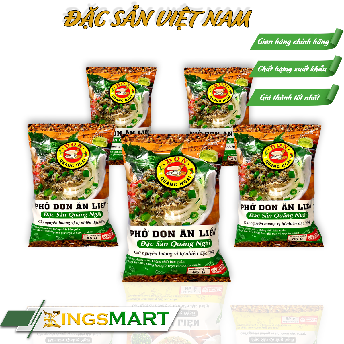 Don phở ăn liền - Combo 5 gói 65g gói - Đặc sản Quảng Ngãi - Kingsmart