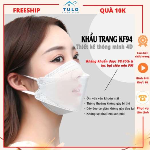300 chiéc khẩu trang kháng khuẩn 4d kf94 vina mask người lớn .đtvm!