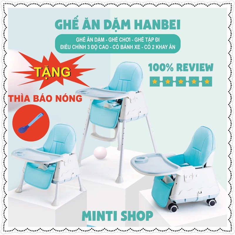 GHẾ ĂN DẶM HANBEI + ĐỆM + BÁNH XE