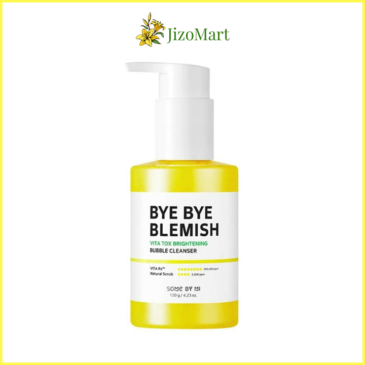 Sữa Rửa Mặt Sủi Bọt Làm Sạch Sâu, Dưỡng Trắng Some By Mi Bye Bye Blemish Vita Tox Brightening Bubble Cleanser 120g - some by mi sữa rửa mặt