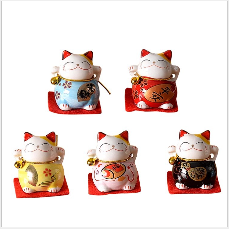 [HCM]BỘ TƯỢNG 5 MÈO THÂN TÀI MAY MẮN - 5 MÈO ManeKi Nek- Lucky Cat -Mèo Trang Trí - Ôtô- Nhà Cửa- Văn Phòng - Biểu Tượng Vui Vẻ - An Nhiên.