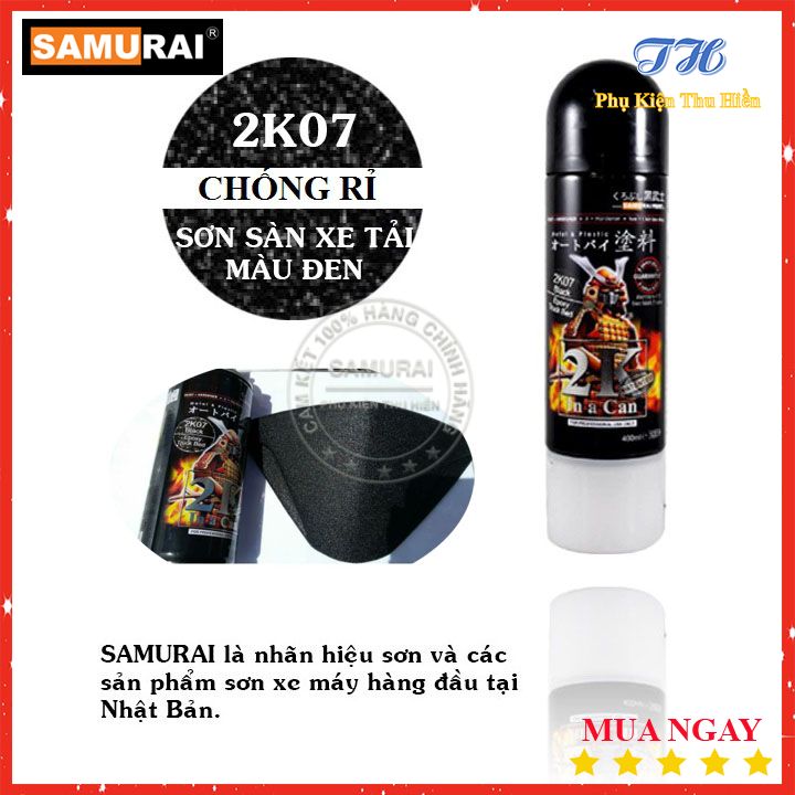 [HCM]Chai Sơn Xịt Samurai Chống Rỉ Phủ Sàn Xe Tải Chống Trơn Trượt Hàng Hoá Màu Đen - 2k07